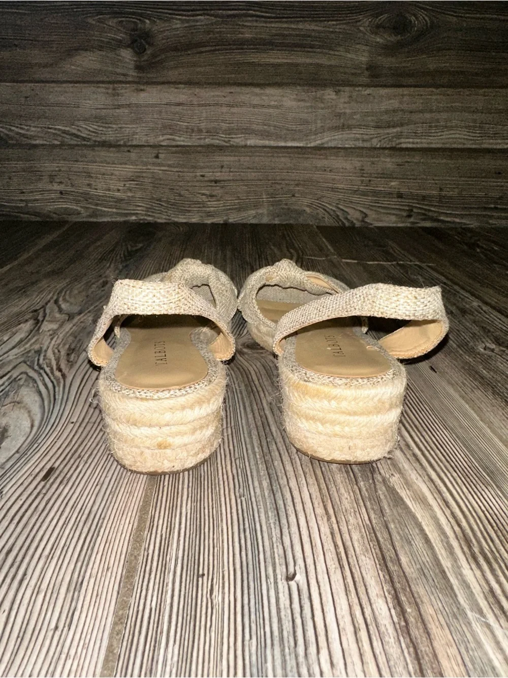 Talbots Women's Beige Bow Espadrille Slingback Sandals Casual Summer Size 7.5